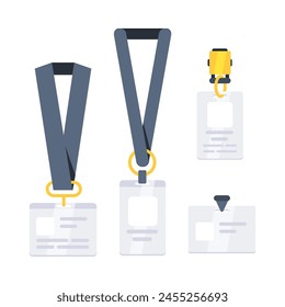 Identification blank, plastic id cards, clasp and lanyard. Professional Employee ID.