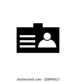 Identification card - black vector icon