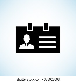 Identification card -  black vector icon
