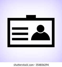 Identification card -  black vector icon