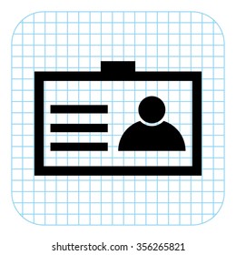 Identification card - black  vector icon