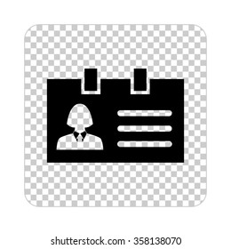 Identification card  - black vector icon