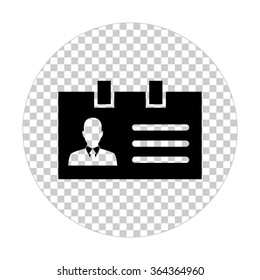 Identification card  - black vector icon