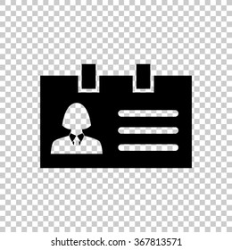 Identification card  - black vector icon