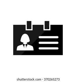 Identification card  - black vector icon
