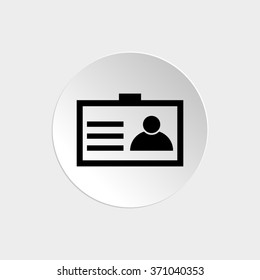 Identification card  - black vector icon