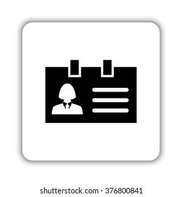 Identification card  - black vector icon