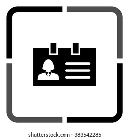 Identification card  - black vector icon