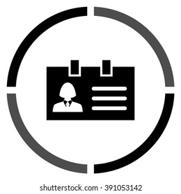 Identification card  - black vector icon