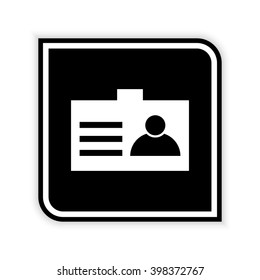 Identification card  - black vector icon
