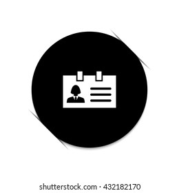 Identification card -  black vector icon