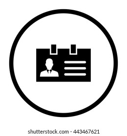 Identification card -  black vector icon