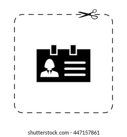 Identification card   black vector icon