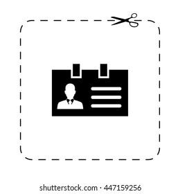 Identification card -  black vector icon