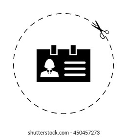Identification card  - black vector icon