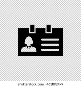 Identification card  - black vector icon