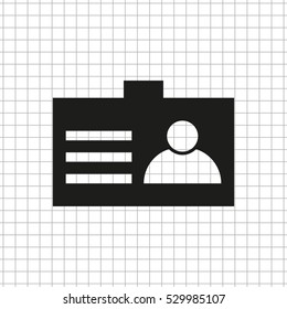 Identification card  - black vector icon