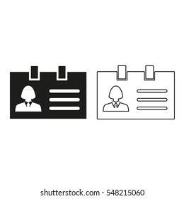 Identification card -  black vector icon