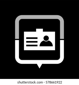 Identification card  - black vector icon