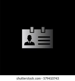 Identification card  - black vector icon