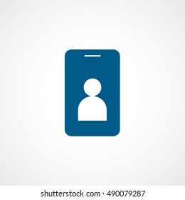 Identification Card Blue Flat Icon On White Background