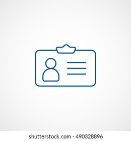 Identification Card Blue Flat Icon On White Background