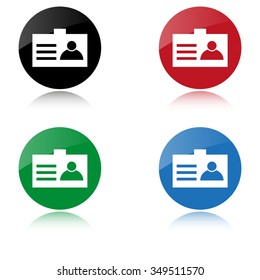 Identification card - color vector icon