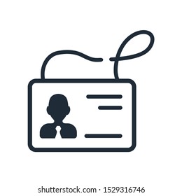 Identification card of a company or organization representative. Vector icon on a white background.