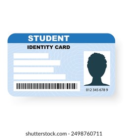 Identification card document for student in a flat design