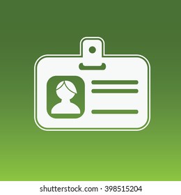Identification card, employee badge. Vector flat icon.