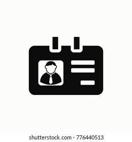 Identification card flat design illustration. Simple vector icon.