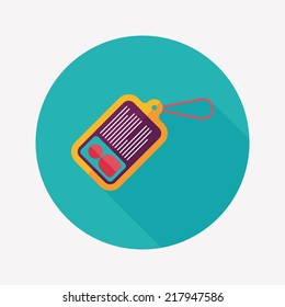 Identification card flat icon with long shadow