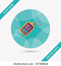 Identification card flat icon with long shadow
