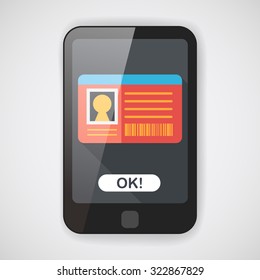 Identification card flat icon with long shadow
