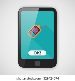 Identification card flat icon with long shadow