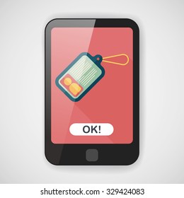 Identification card flat icon with long shadow
