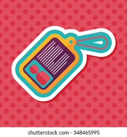 Identification card flat icon with long shadow