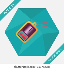 Identification card flat icon with long shadow