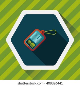 Identification card flat icon with long shadow