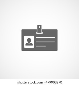 Identification Card Flat Icon On White Background