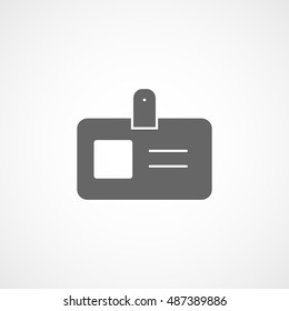 Identification Card Flat Icon On White Background