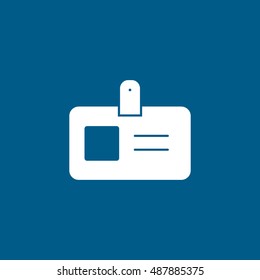 Identification Card Flat Icon On Blue Background
