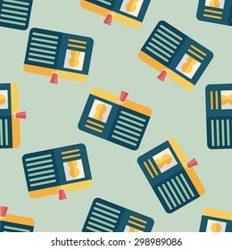 Identification card flat icon seamless pattern background