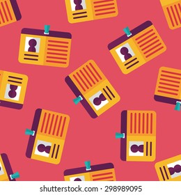 Identification card flat icon seamless pattern background