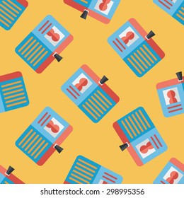Identification card flat icon seamless pattern background