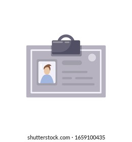 Identification Card flat icon. vector illustration