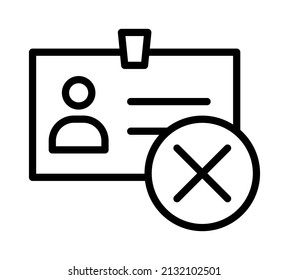 Symbol für die flache Linie der Identifizierungskarte. Dokumentenkontrolle, Identitätskarte-Abzeichen. Rahmenzeichen für mobiles Konzept und Web-Design, Shop.