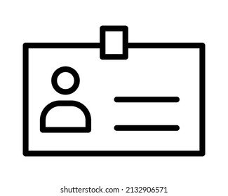 Identification card flat line icon. Document control, Identity card badge. Outline sign for mobile concept and web design, store.