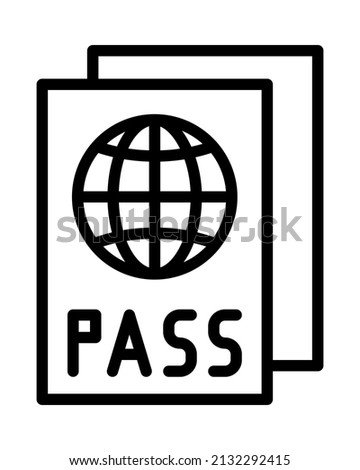 Identification card flat line icon. Document control, Identity card badge. Outline sign for mobile concept and web design, store.