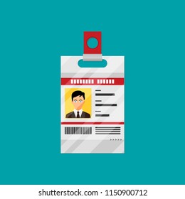 Identification card. Flat vector.